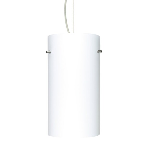 Besa Lighting Stilo 12 Cord Pendant, Opal Matte, Satin Nickel Finish, 1x11W LED 1KX-412007-LED-SN - main